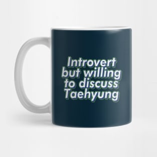 BTS Bangtan introvert but willing to discuss Taehyung text ARMY | Morcaworks Mug